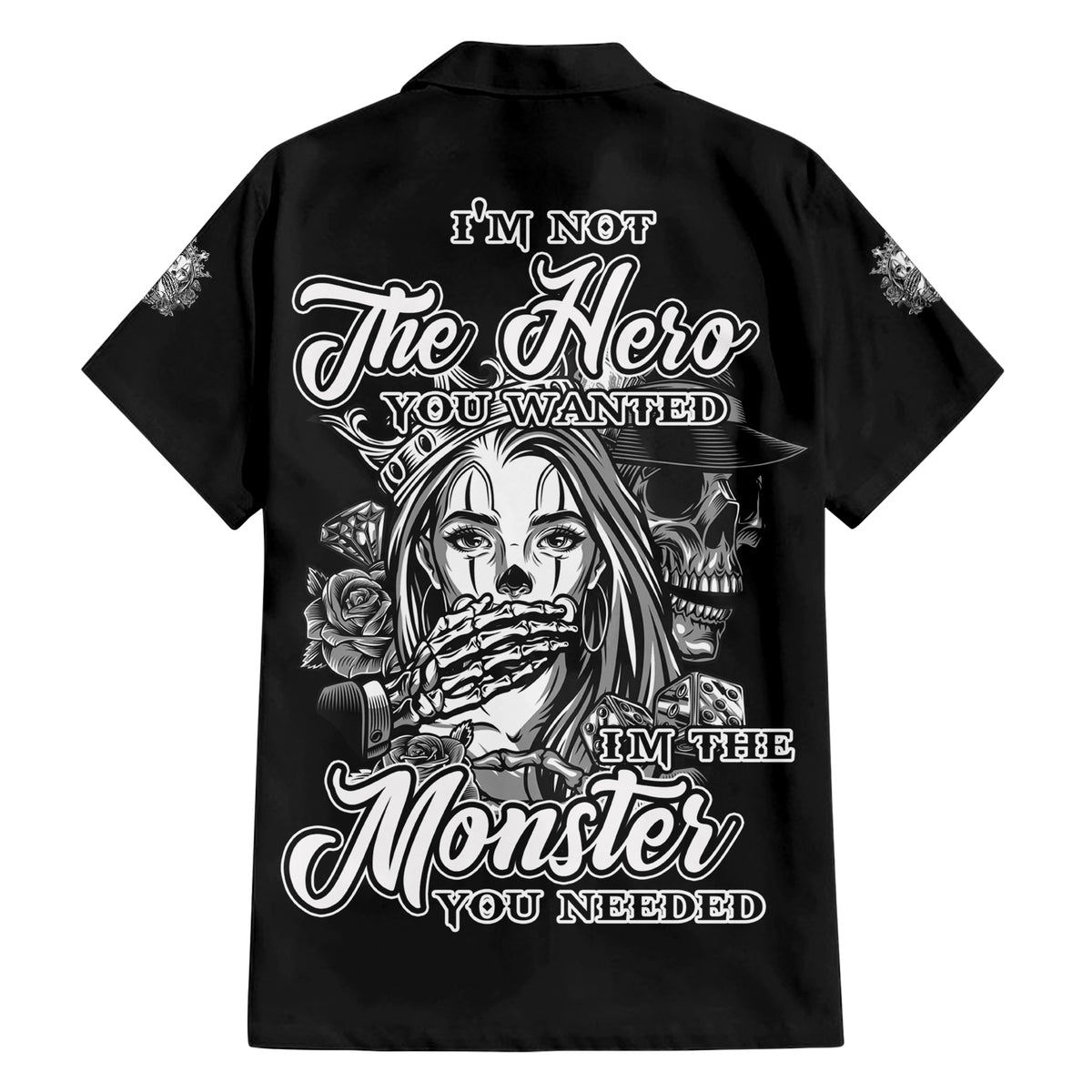 I'm Not The Hero You Want Family Matching Short Sleeve Bodycon Dress and Hawaiian Shirt - Wonder Print Shop