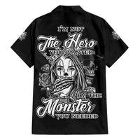 I'm Not The Hero You Want Family Matching Short Sleeve Bodycon Dress and Hawaiian Shirt - Wonder Print Shop