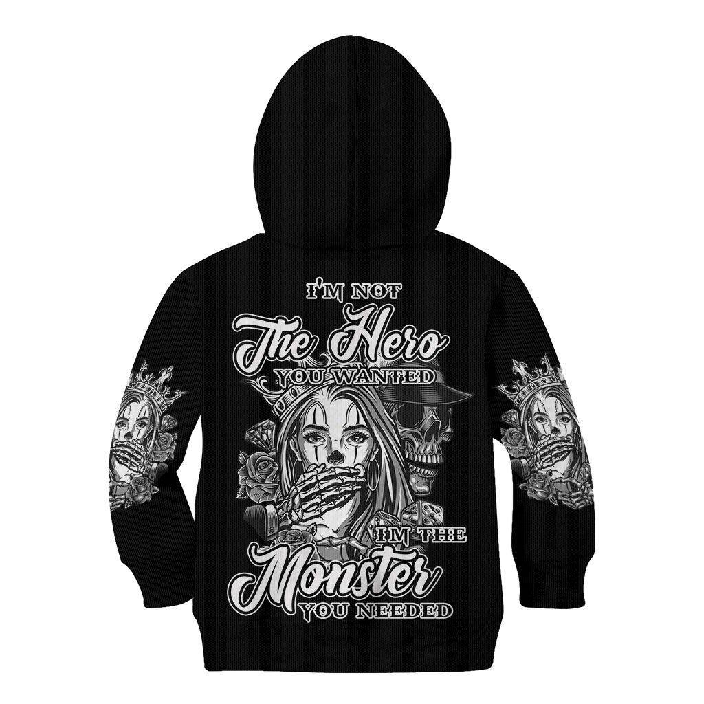 I'm Not The Hero You Want Kid Hoodie - Wonder Print Shop