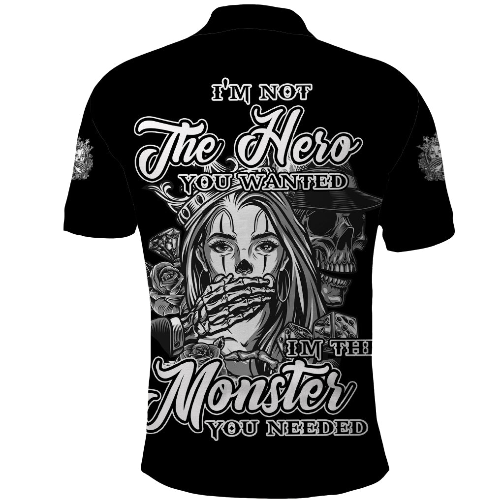 I'm Not The Hero You Want Polo Shirt - Wonder Print Shop