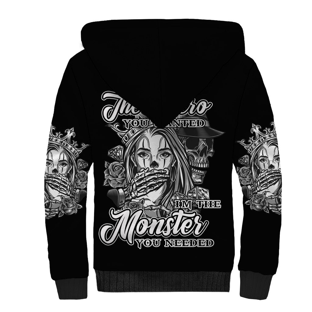 I'm Not The Hero You Want Sherpa Hoodie - Wonder Print Shop