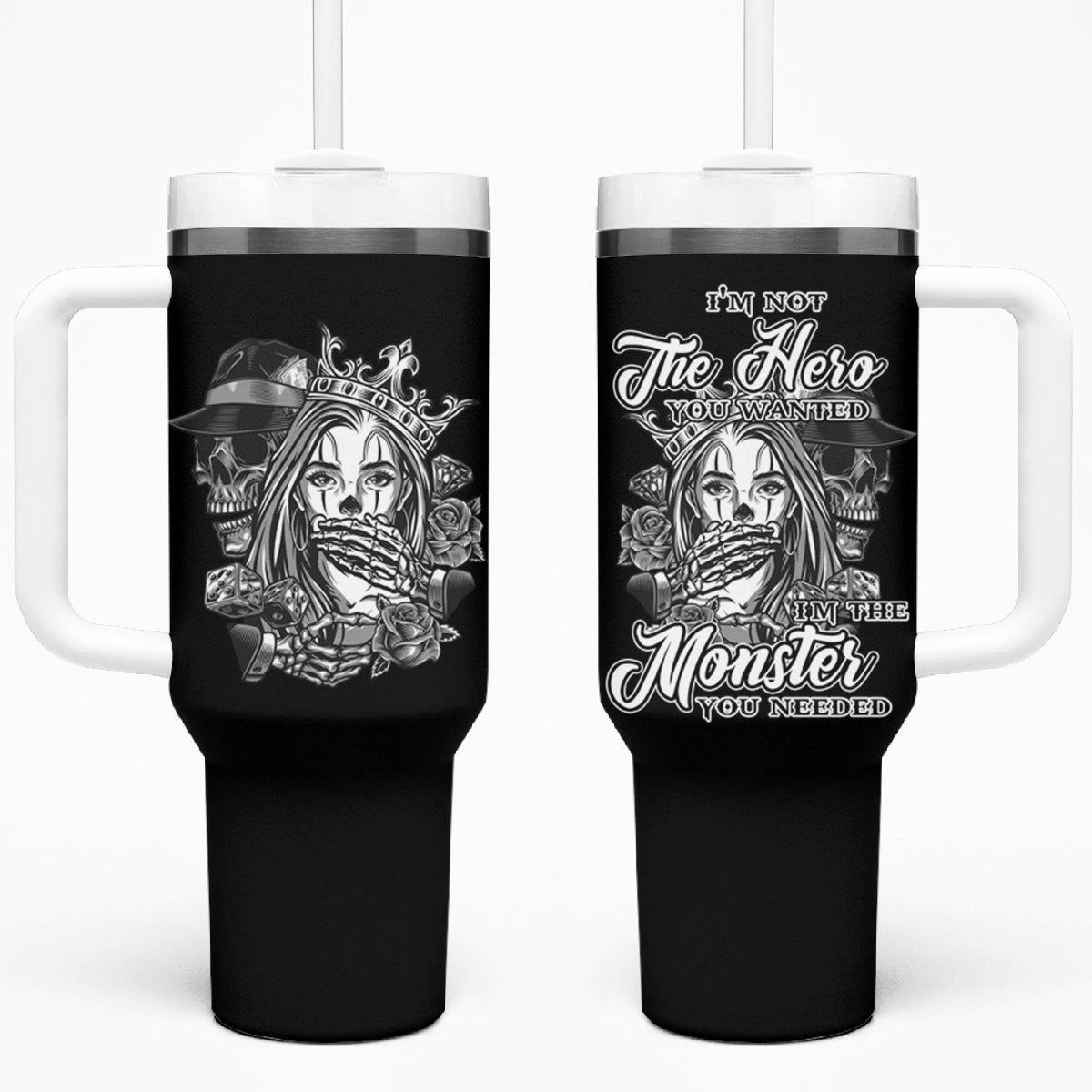 I'm Not The Hero You Want Tumbler With Handle - Wonder Print Shop