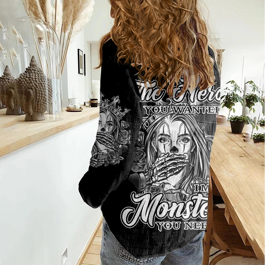 I'm Not The Hero You Want Women Casual Shirt - Wonder Print Shop