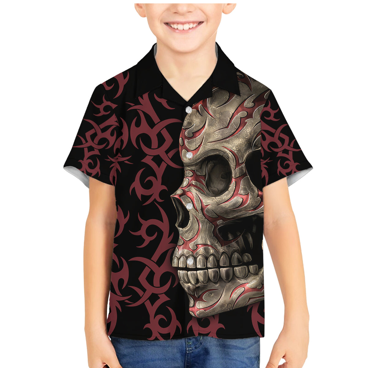 Zero F Given Skull Family Matching Mermaid Dress and Hawaiian Shirt - Wonder Print Shop