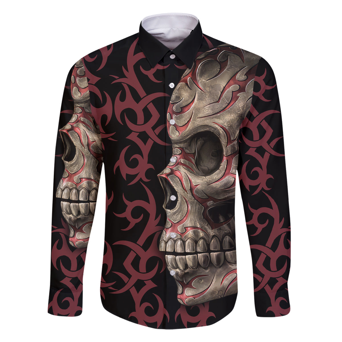 Zero F Given Skull Family Matching Off Shoulder Long Sleeve Dress and Hawaiian Shirt - Wonder Print Shop