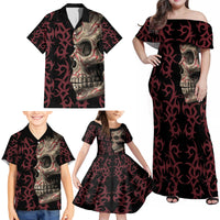 Zero F Given Skull Family Matching Off Shoulder Maxi Dress and Hawaiian Shirt - Wonder Print Shop
