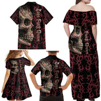 Zero F Given Skull Family Matching Off Shoulder Maxi Dress and Hawaiian Shirt - Wonder Print Shop