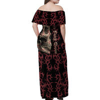 Zero F Given Skull Family Matching Off Shoulder Maxi Dress and Hawaiian Shirt - Wonder Print Shop