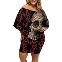 Zero F Given Skull Family Matching Off Shoulder Short Dress and Hawaiian Shirt - Wonder Print Shop