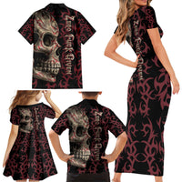 Zero F Given Skull Family Matching Short Sleeve Bodycon Dress and Hawaiian Shirt - Wonder Print Shop