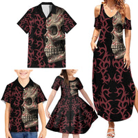 Zero F Given Skull Family Matching Summer Maxi Dress and Hawaiian Shirt - Wonder Print Shop