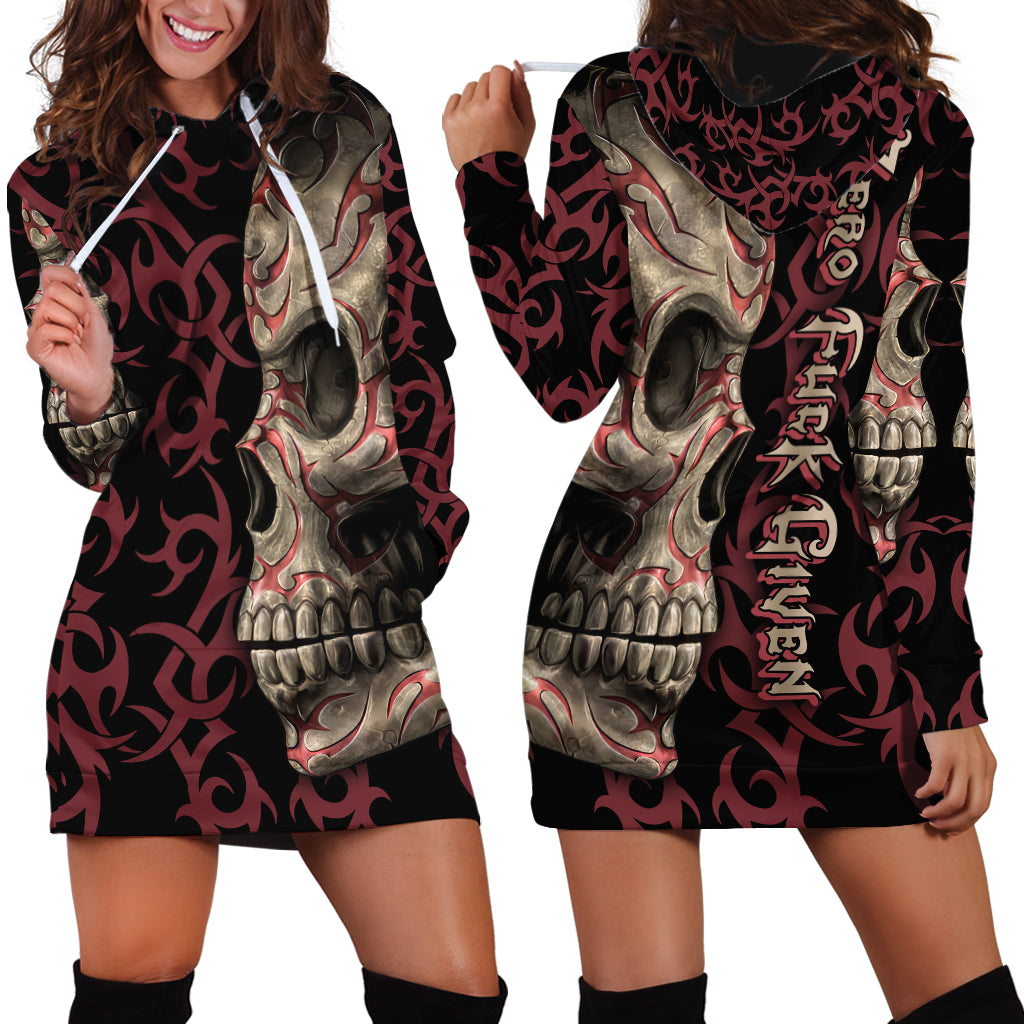 Zero F Given Skull Hoodie Dress - Wonder Print Shop