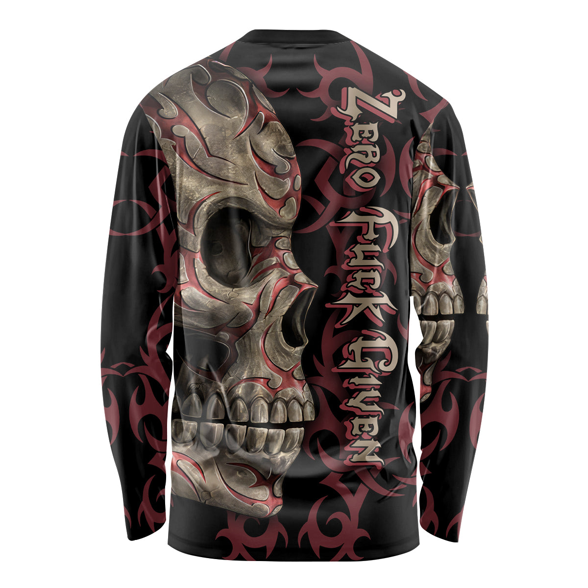 Zero F Given Skull Long Sleeve Shirt - Wonder Print Shop