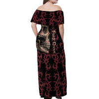 Zero F Given Skull Off Shoulder Maxi Dress - Wonder Print Shop