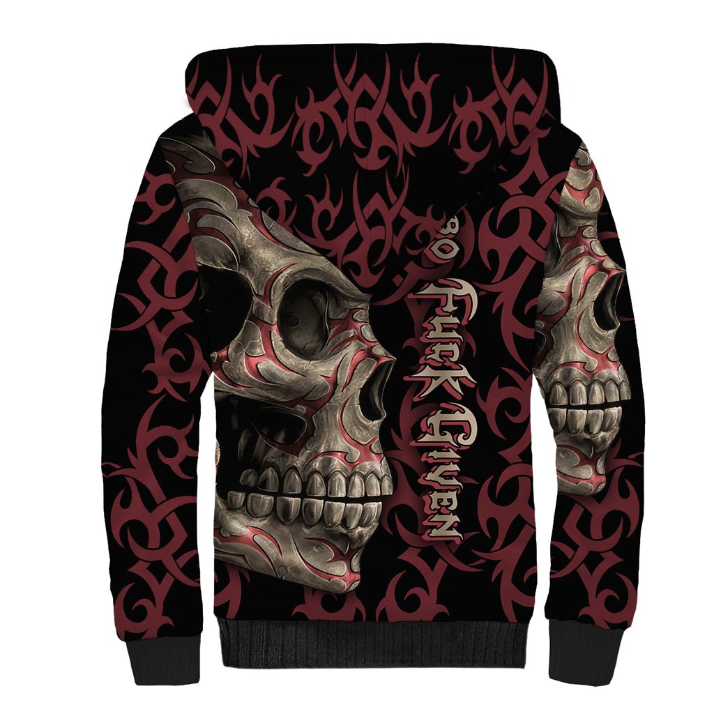 Zero F Given Skull Sherpa Hoodie - Wonder Print Shop