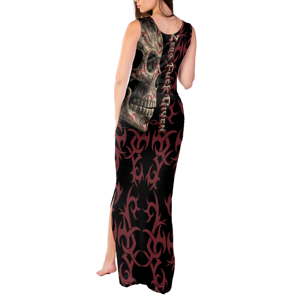 Zero F Given Skull Tank Maxi Dress - Wonder Print Shop