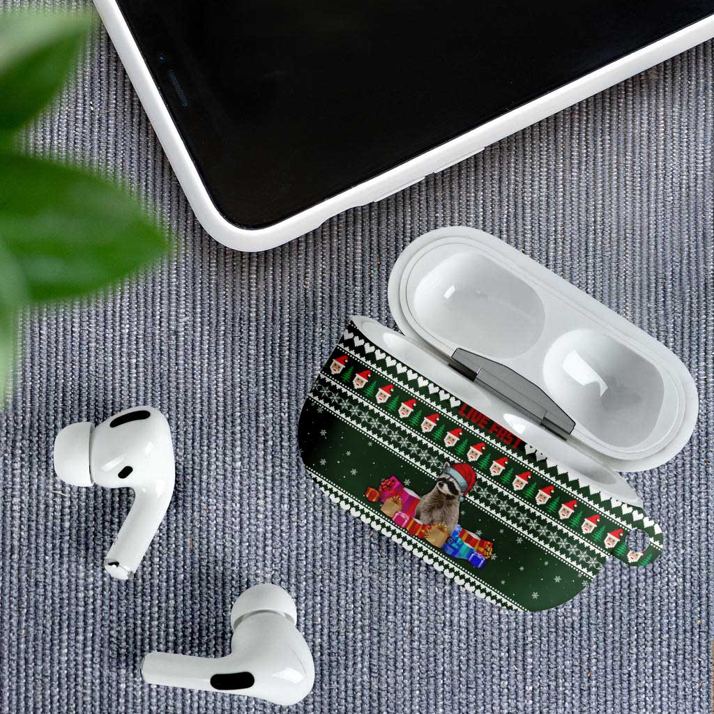 Sloth Christmas AirPods Case with Santa Hat, Presents, and Festive Pattern - Wonder Print Shop