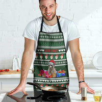 Sloth Christmas Apron with Santa Hat, Presents, and Festive Pattern - Wonder Print Shop