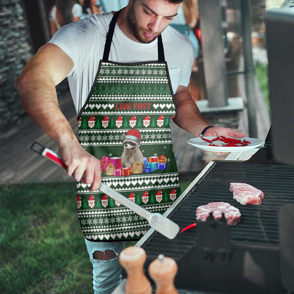 Sloth Christmas Apron with Santa Hat, Presents, and Festive Pattern - Wonder Print Shop