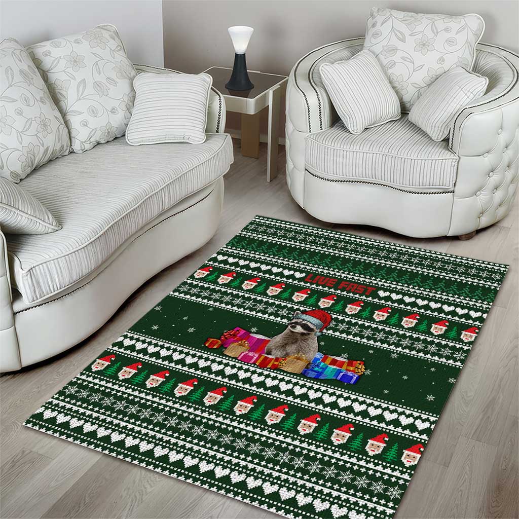 Sloth Christmas Area Rug with Santa Hat, Presents, and Festive Pattern - Wonder Print Shop
