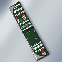 Sloth Christmas Auto Sun Shade with Santa Hat, Presents, and Festive Pattern - Wonder Print Shop