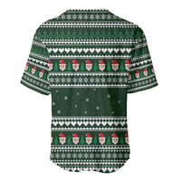 Sloth Christmas Baseball Jersey with Santa Hat, Presents, and Festive Pattern - Wonder Print Shop