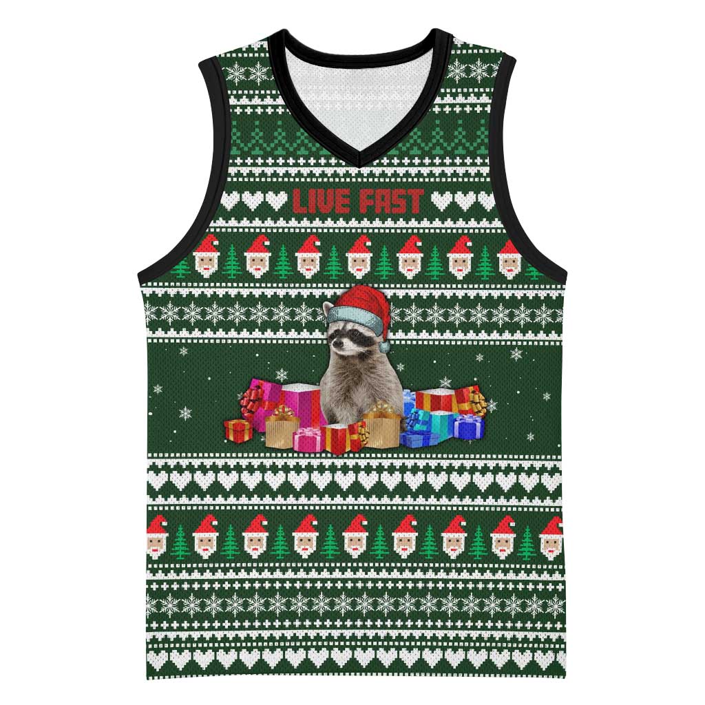 Sloth Christmas Basketball Jersey with Santa Hat, Presents, and Festive Pattern - Wonder Print Shop
