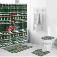 Sloth Christmas Bathroom Set with Santa Hat, Presents, and Festive Pattern - Wonder Print Shop