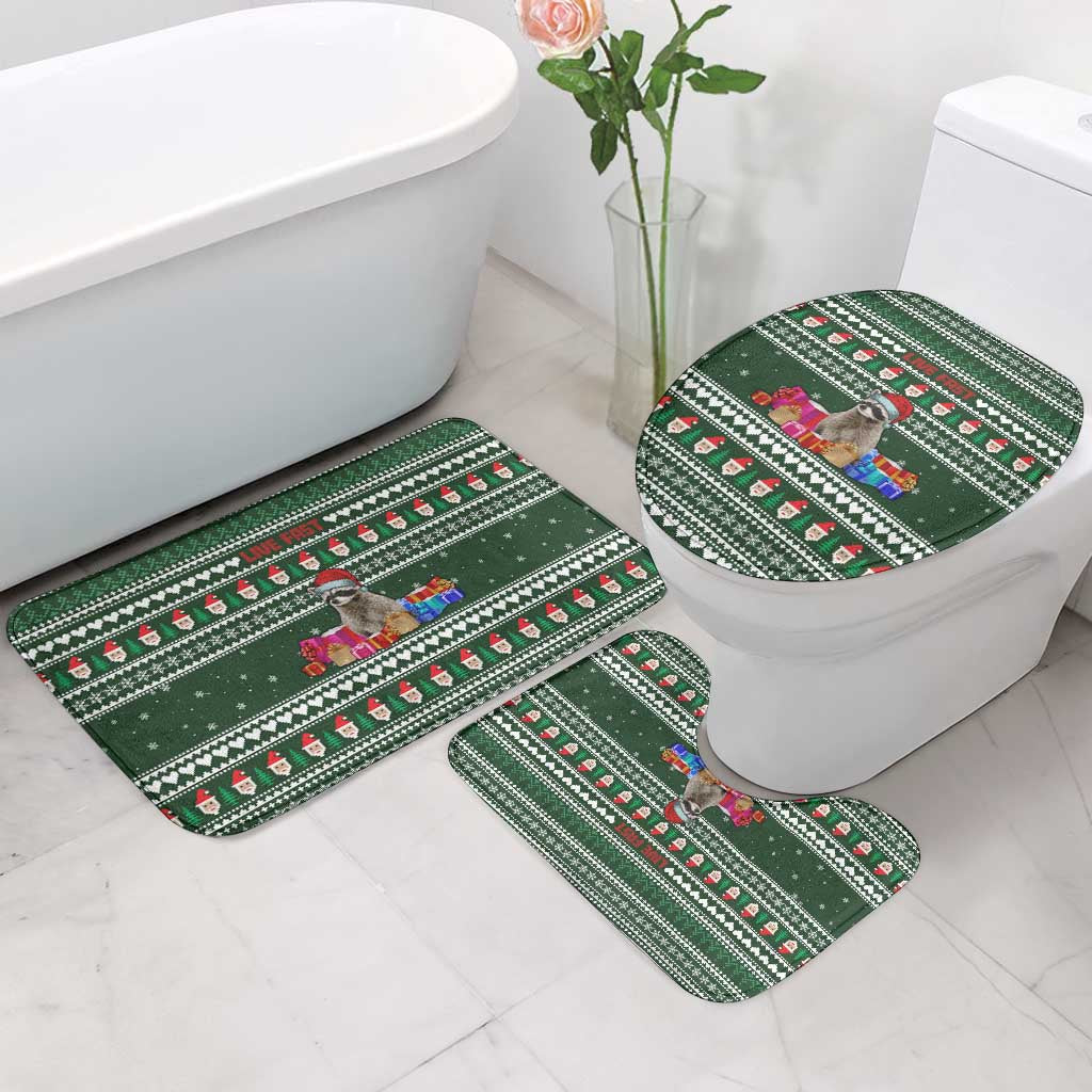 Sloth Christmas Bathroom Set with Santa Hat, Presents, and Festive Pattern - Wonder Print Shop