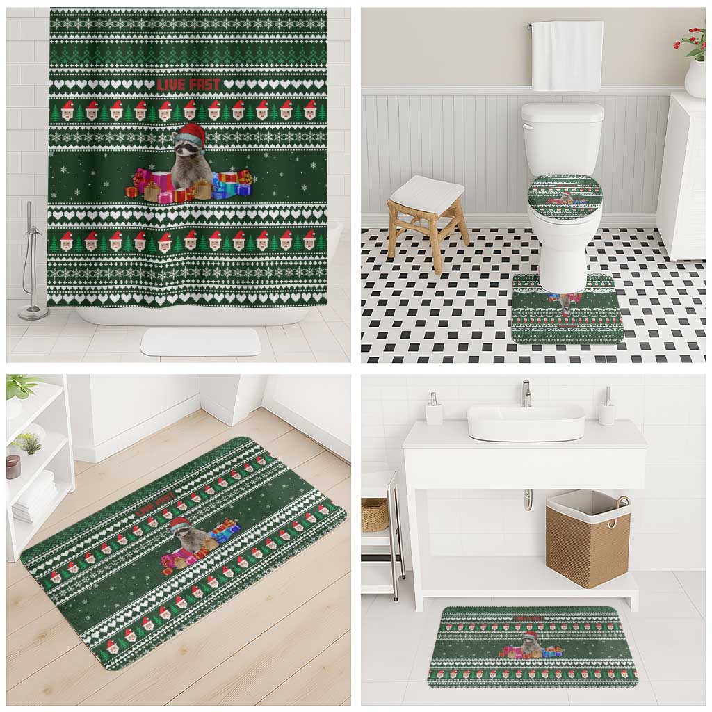 Sloth Christmas Bathroom Set with Santa Hat, Presents, and Festive Pattern - Wonder Print Shop