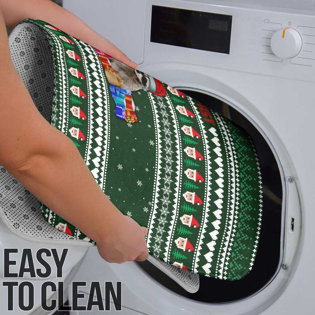 Sloth Christmas Bathroom Set with Santa Hat, Presents, and Festive Pattern - Wonder Print Shop