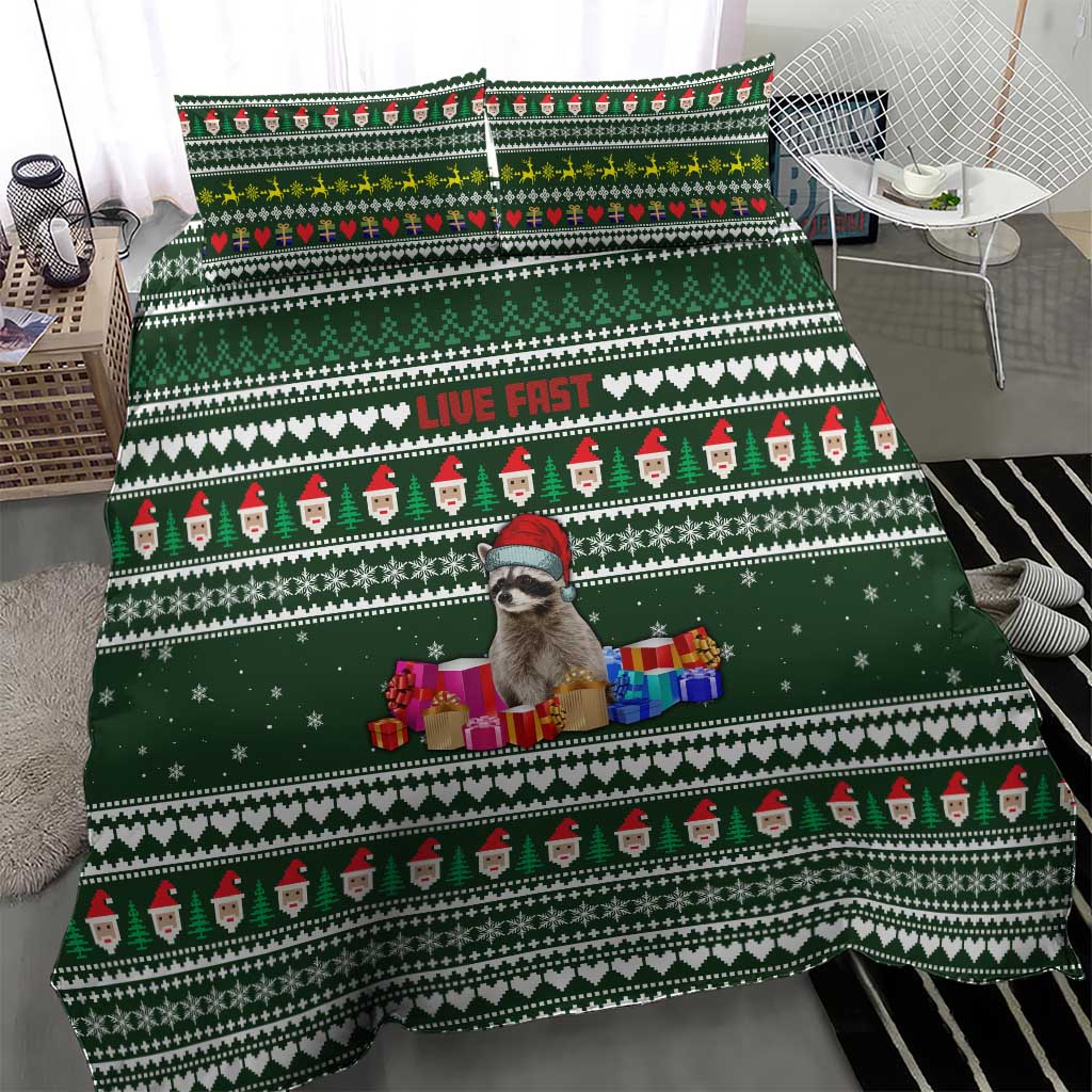 Sloth Christmas Bedding Set with Santa Hat, Presents, and Festive Pattern - Wonder Print Shop