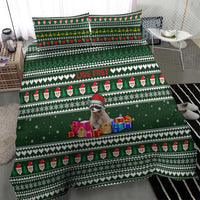 Sloth Christmas Bedding Set with Santa Hat, Presents, and Festive Pattern - Wonder Print Shop