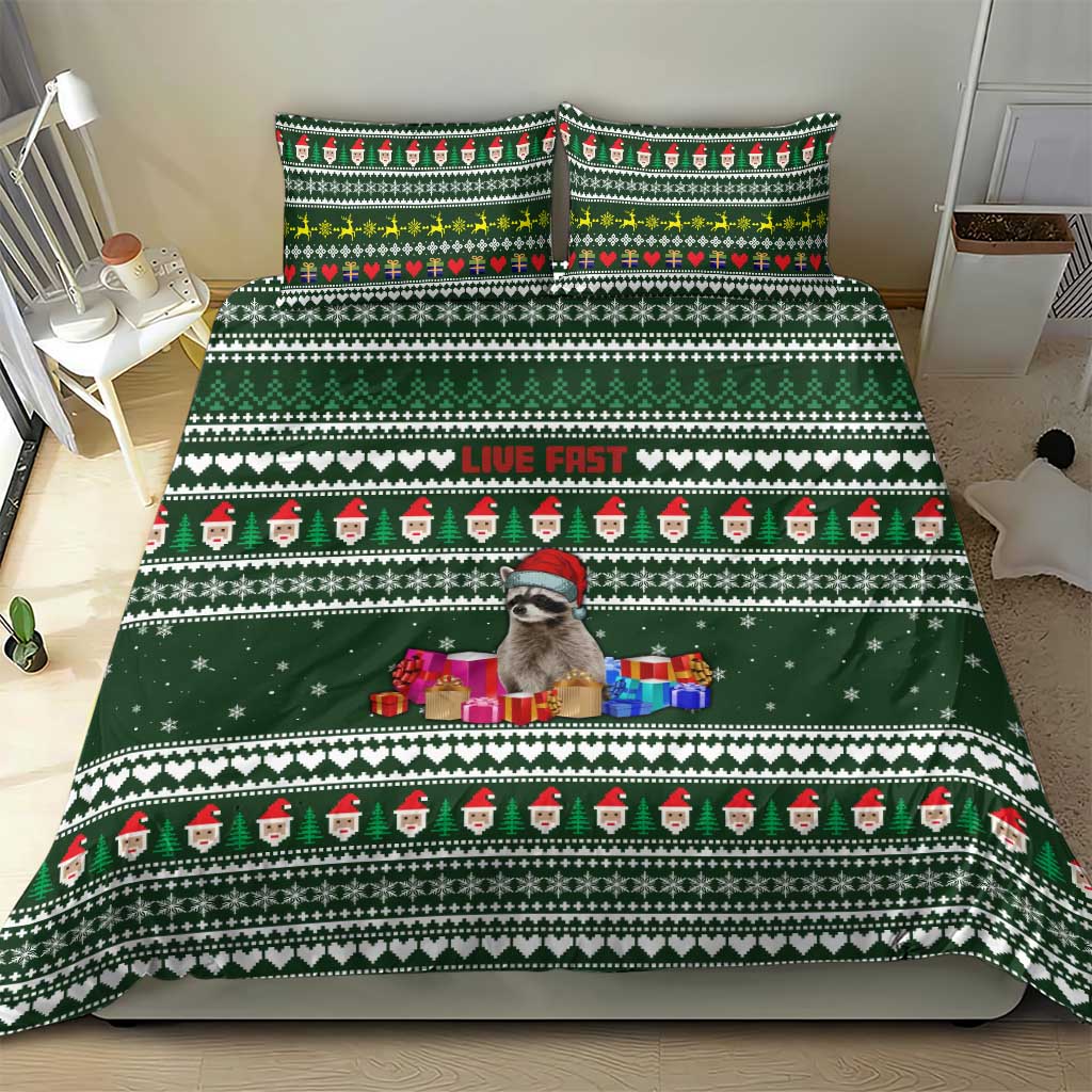 Sloth Christmas Bedding Set with Santa Hat, Presents, and Festive Pattern - Wonder Print Shop