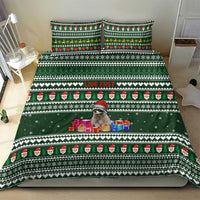 Sloth Christmas Bedding Set with Santa Hat, Presents, and Festive Pattern - Wonder Print Shop