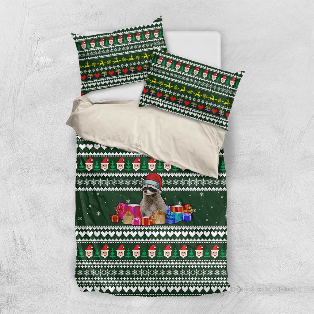 Sloth Christmas Bedding Set with Santa Hat, Presents, and Festive Pattern - Wonder Print Shop