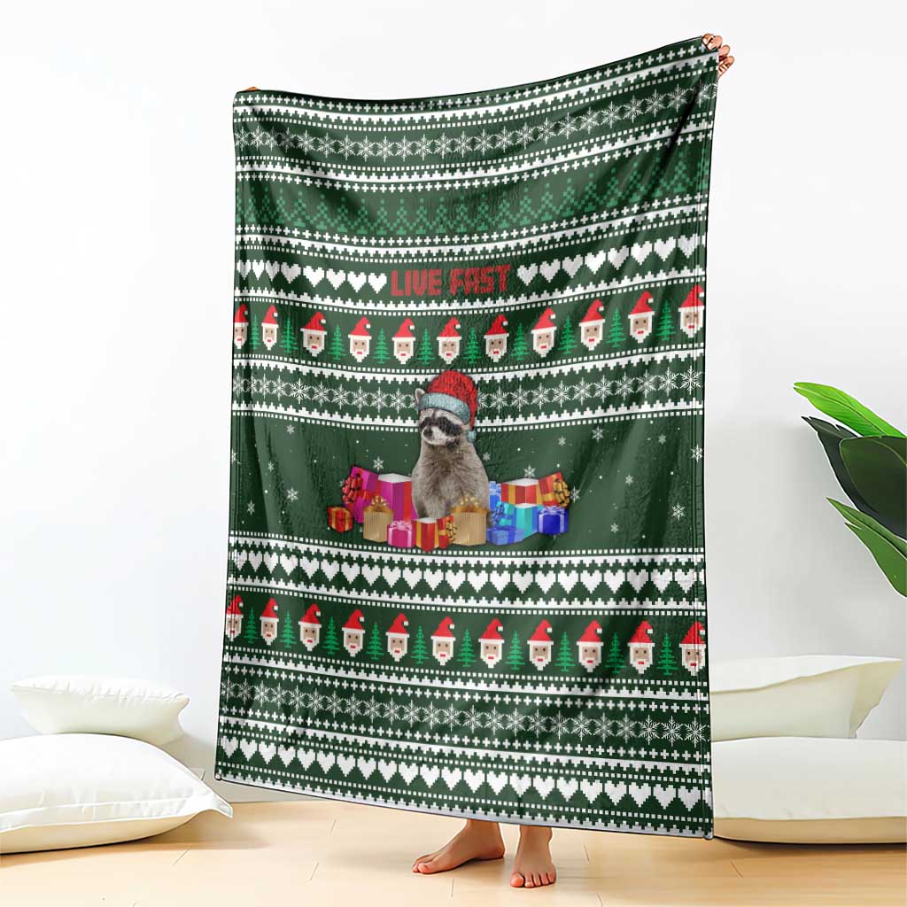 Sloth Christmas Blanket with Santa Hat, Presents, and Festive Pattern - Wonder Print Shop