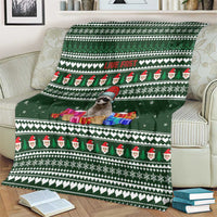 Sloth Christmas Blanket with Santa Hat, Presents, and Festive Pattern - Wonder Print Shop