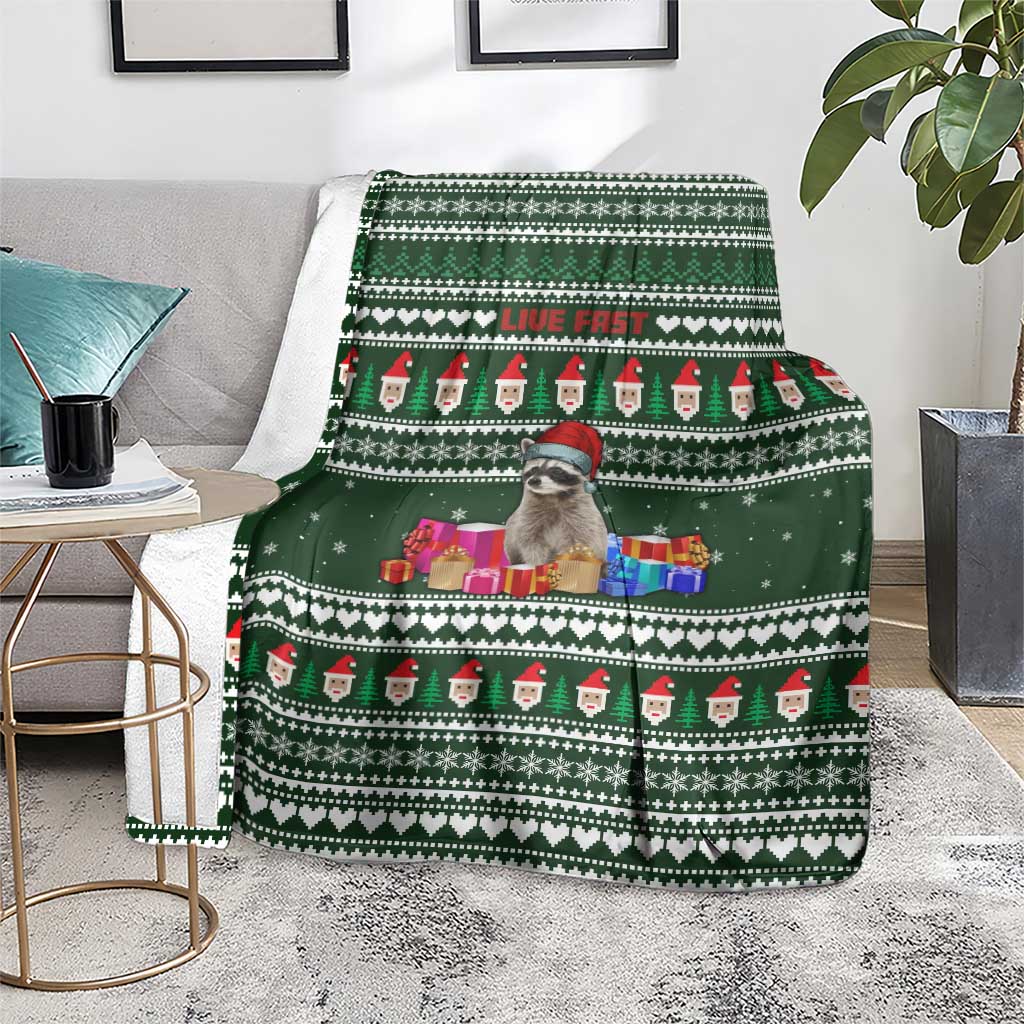 Sloth Christmas Blanket with Santa Hat, Presents, and Festive Pattern - Wonder Print Shop