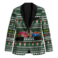 Sloth Christmas Blazer with Santa Hat, Presents, and Festive Pattern - Wonder Print Shop
