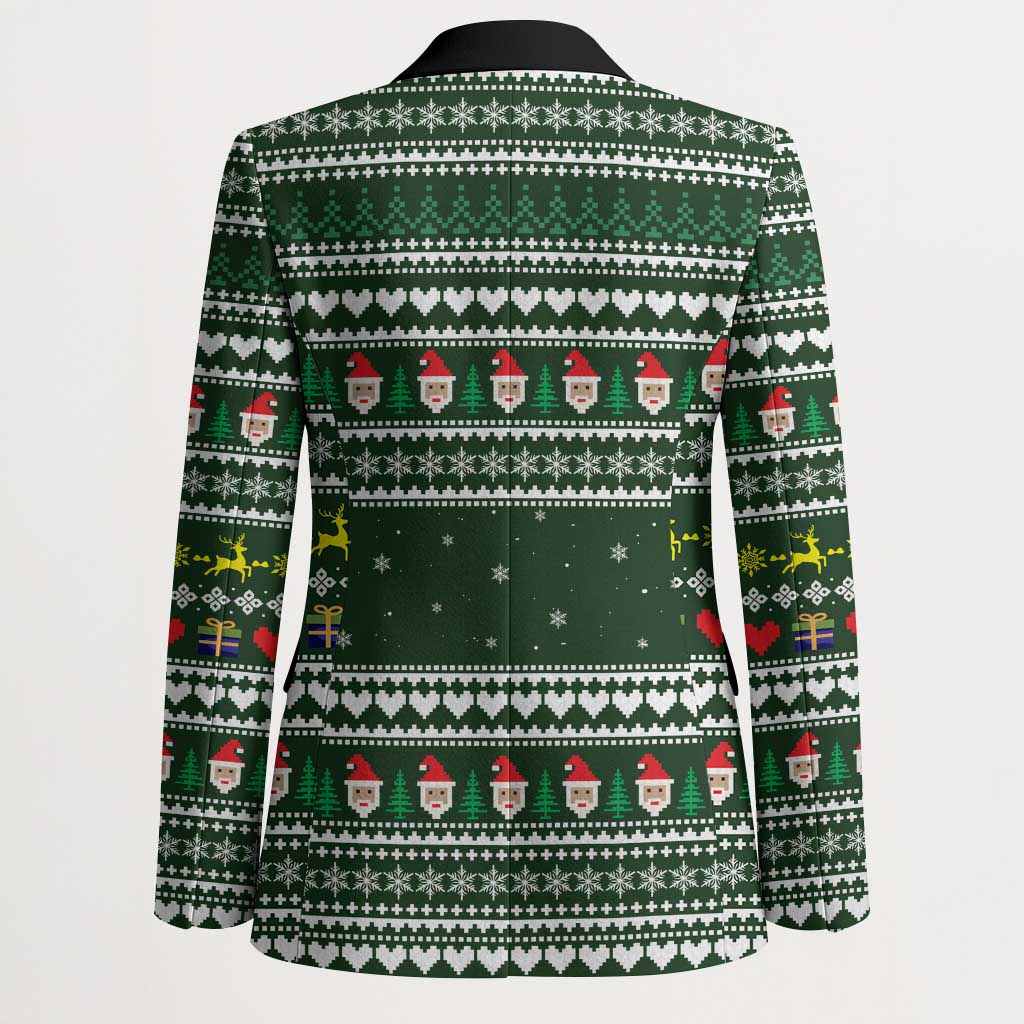 Sloth Christmas Blazer with Santa Hat, Presents, and Festive Pattern - Wonder Print Shop