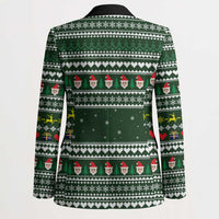 Sloth Christmas Blazer with Santa Hat, Presents, and Festive Pattern - Wonder Print Shop