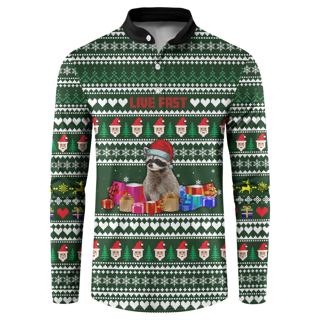 Sloth Christmas Button Sweatshirt with Santa Hat, Presents, and Festive Pattern - Wonder Print Shop