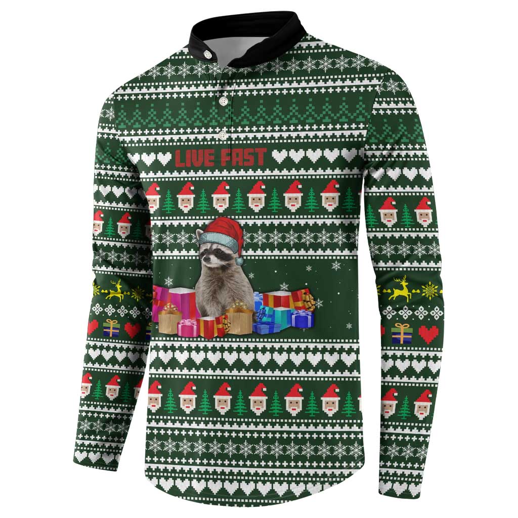 Sloth Christmas Button Sweatshirt with Santa Hat, Presents, and Festive Pattern - Wonder Print Shop