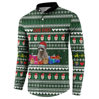 Sloth Christmas Button Sweatshirt with Santa Hat, Presents, and Festive Pattern - Wonder Print Shop