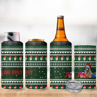 Sloth Christmas 4 in 1 Can Cooler Tumbler with Santa Hat, Presents, and Festive Pattern - Wonder Print Shop