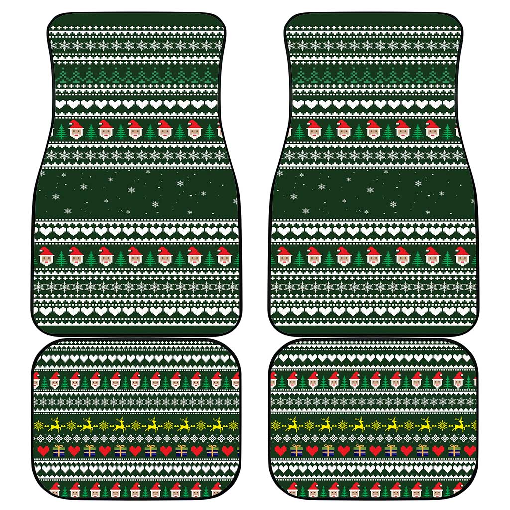 Sloth Christmas Car Mats with Santa Hat, Presents, and Festive Pattern - Wonder Print Shop
