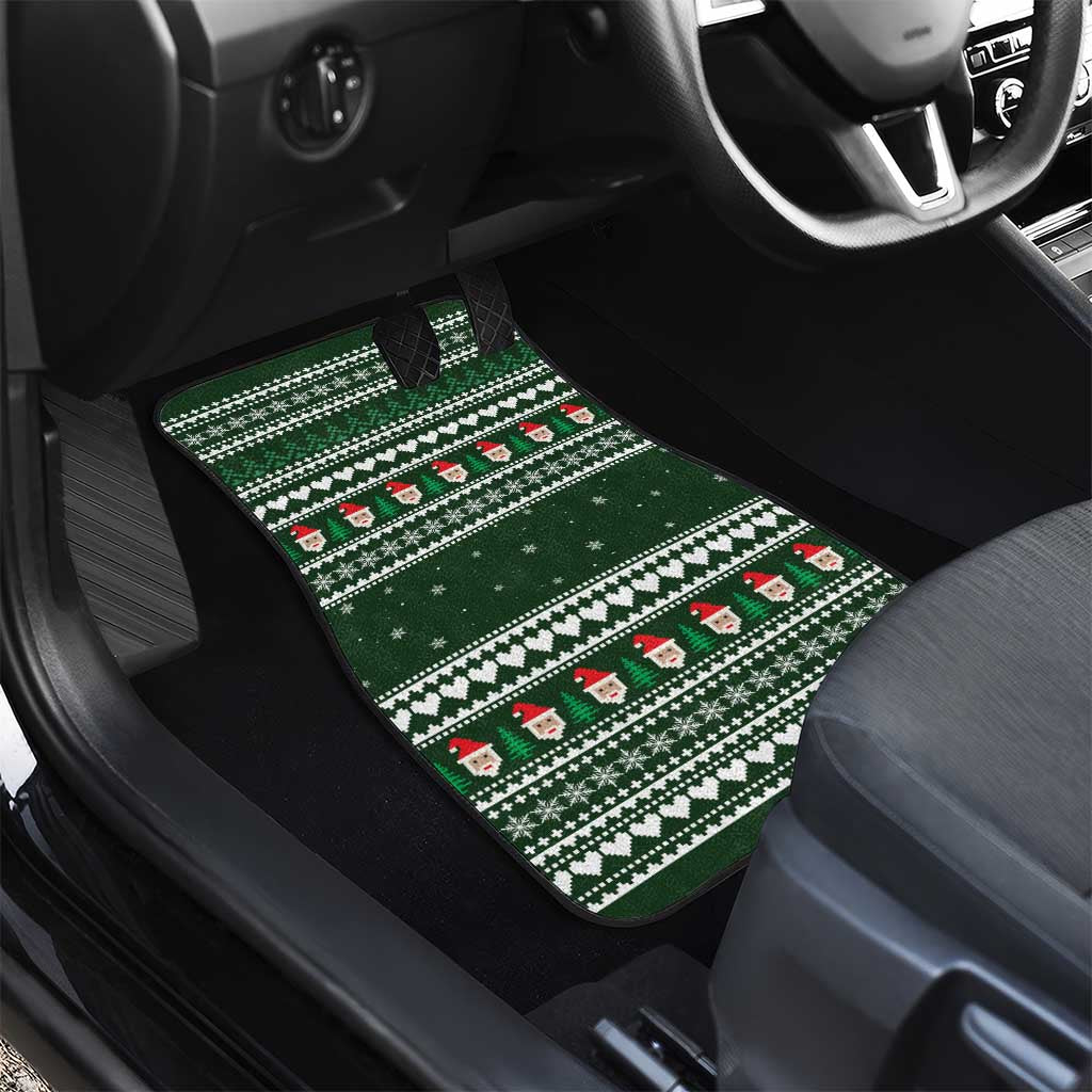 Sloth Christmas Car Mats with Santa Hat, Presents, and Festive Pattern - Wonder Print Shop