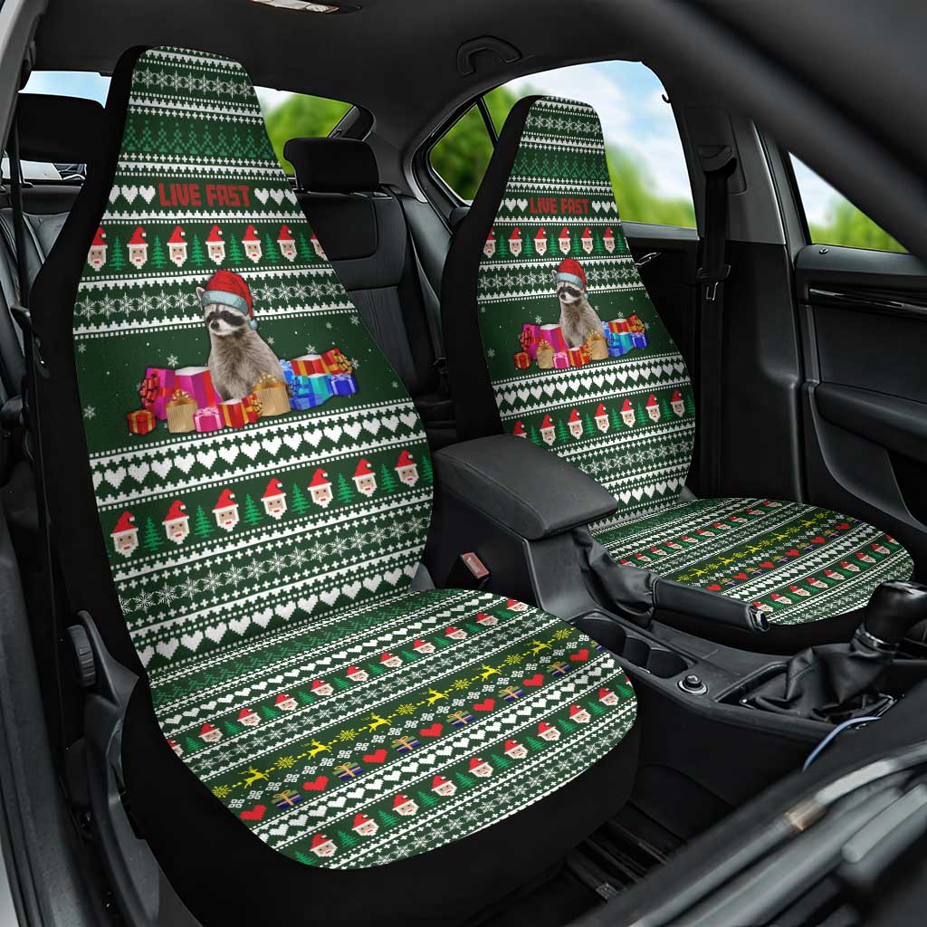 Sloth Christmas Car Seat Cover with Santa Hat, Presents, and Festive Pattern - Wonder Print Shop