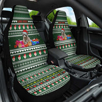 Sloth Christmas Car Seat Cover with Santa Hat, Presents, and Festive Pattern - Wonder Print Shop